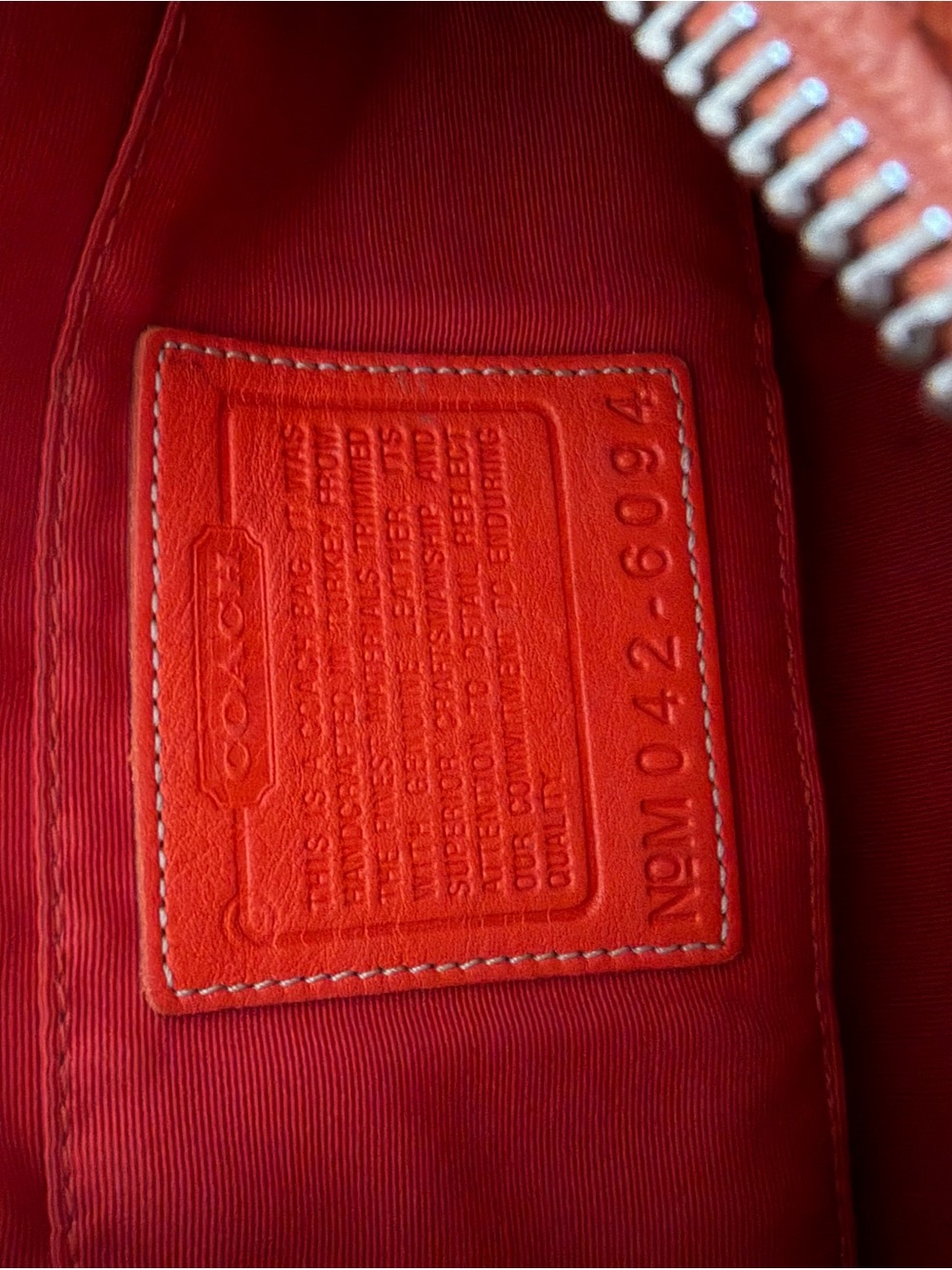 Coach Orange Signature Jacquard Shoulder Bag with Leather Trim - Picture 7 of 14